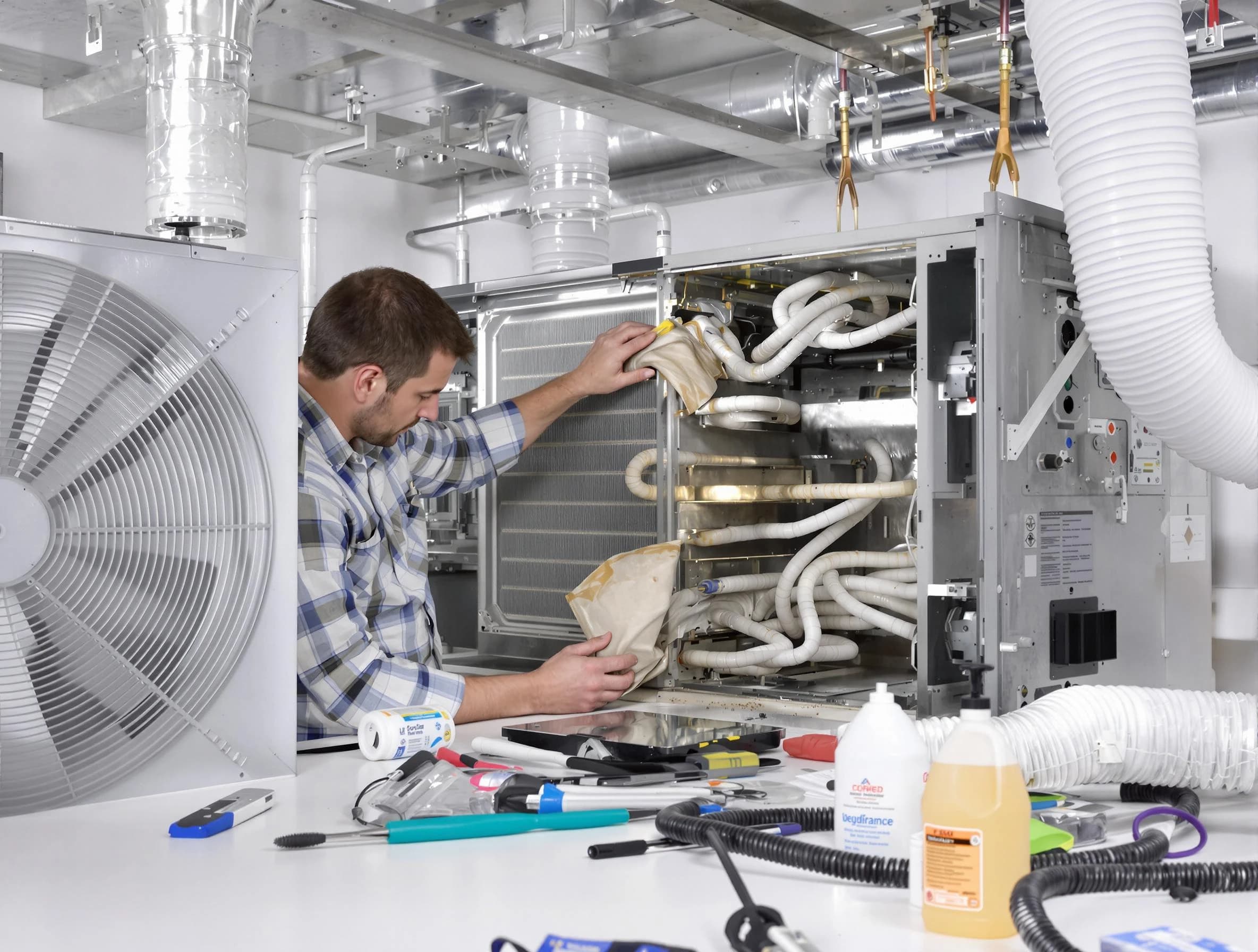 Glenshaw Air Duct Cleaning specialist performing precision AC coil cleaning in Glenshaw