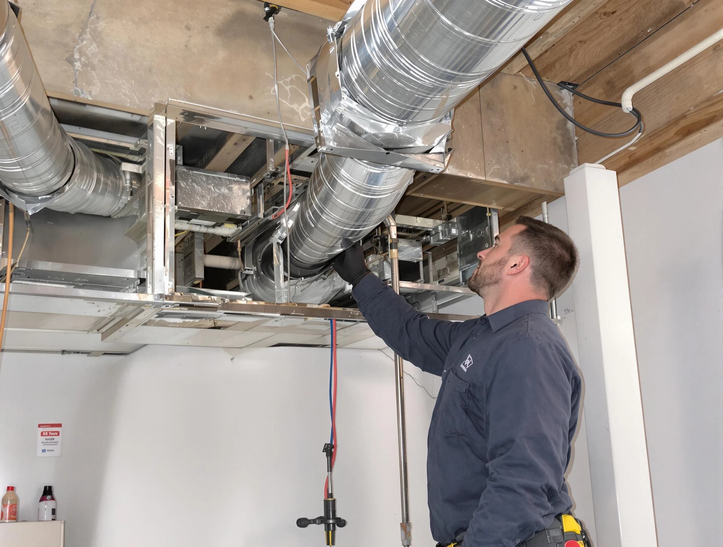 Glenshaw Air Duct Cleaning technician performing professional air duct repair using specialized tools in Glenshaw