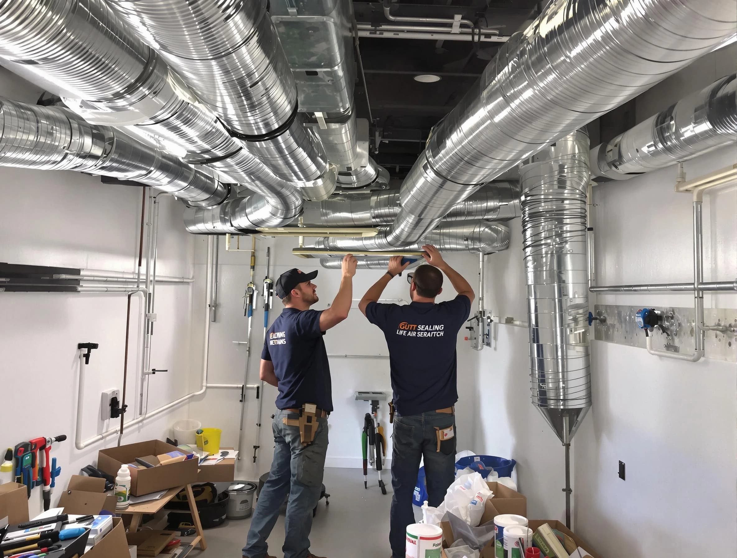 Glenshaw Air Duct Cleaning technician applying professional duct sealing solutions in Glenshaw