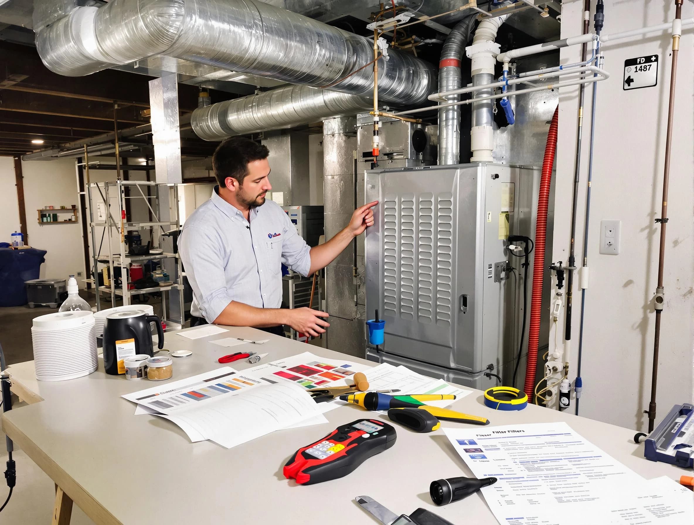 Glenshaw Air Duct Cleaning inspector conducting detailed filter system evaluation using professional diagnostic tools in Glenshaw