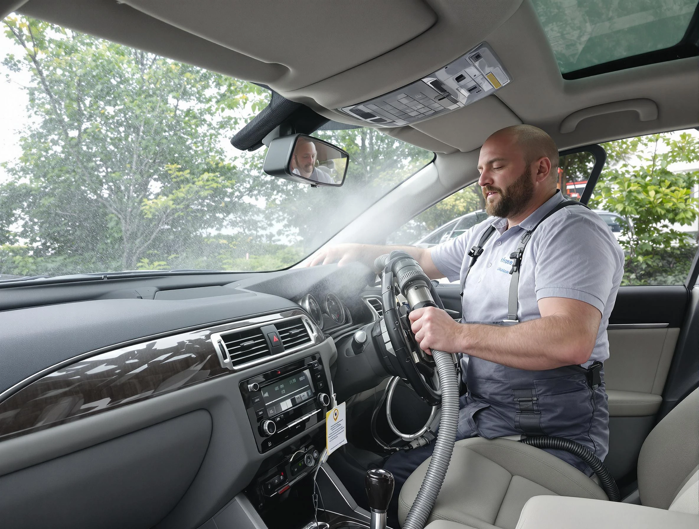 Glenshaw Air Duct Cleaning specialist performing professional car duct cleaning in Glenshaw